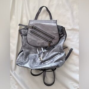 Marc Jacobs Metallic Silver Backpack
